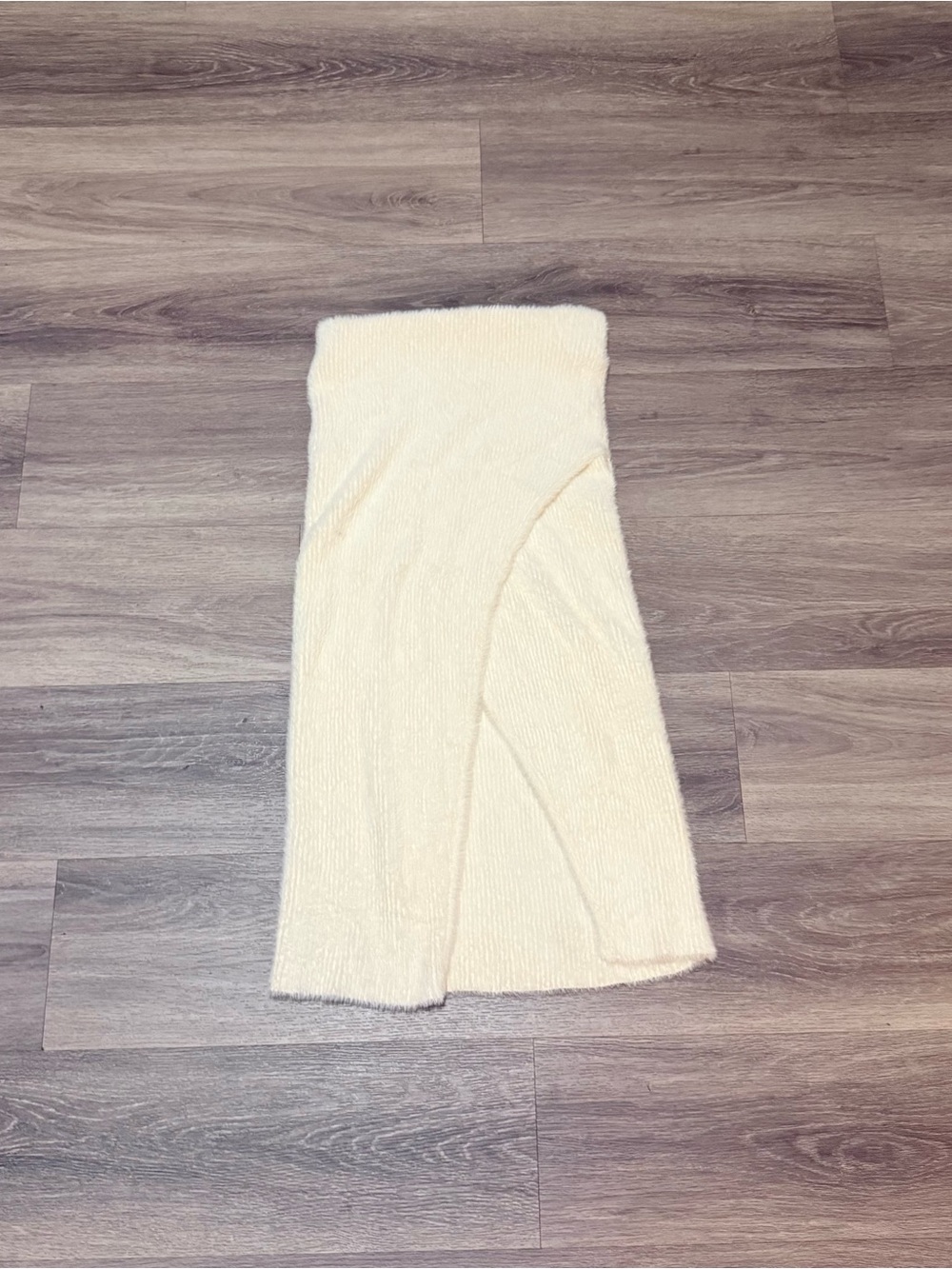 Express Cream Maxi Knit Wrap Skirt